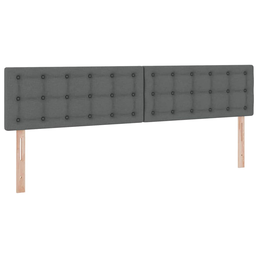 Bed met LED -striplichten Donkergrijs 200 x 200 cm Stof