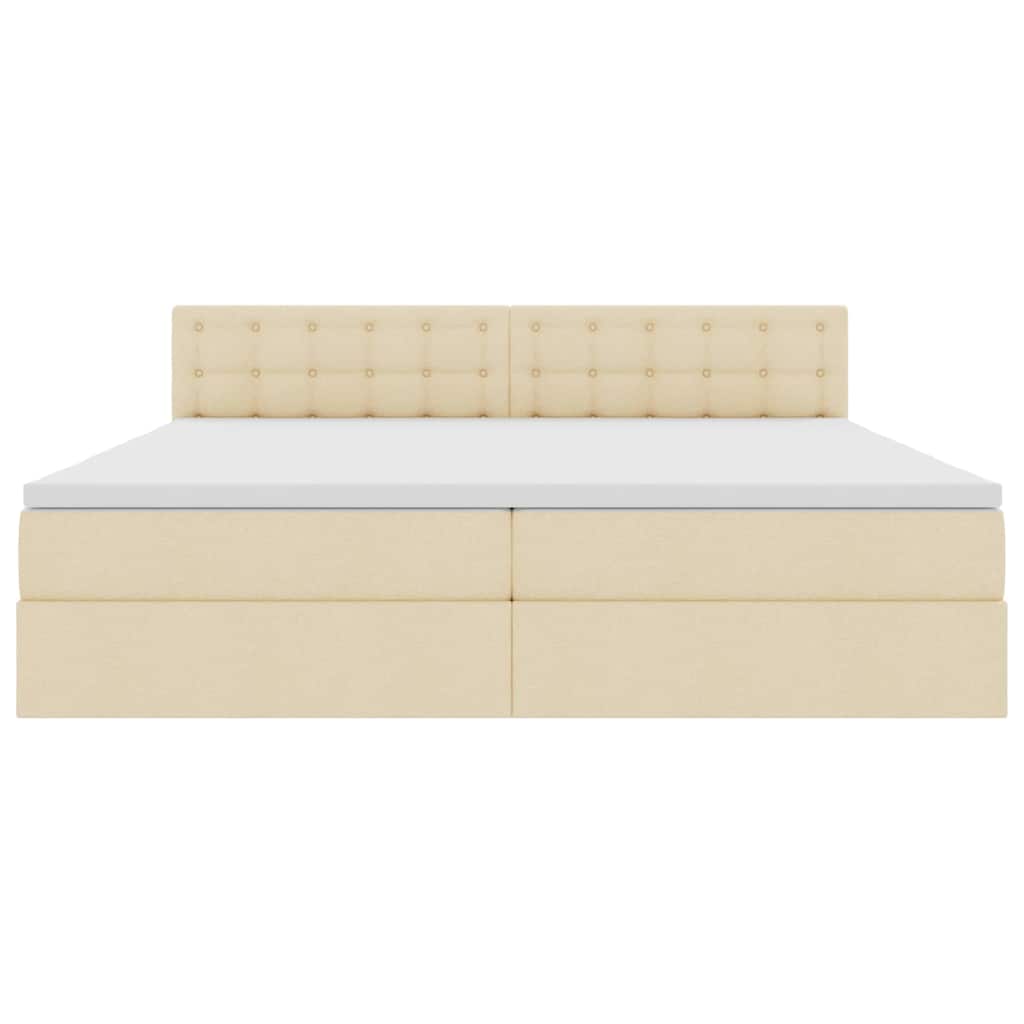 Opbergbed met LED met matras met LED Crème 200 x 200 cm Stof