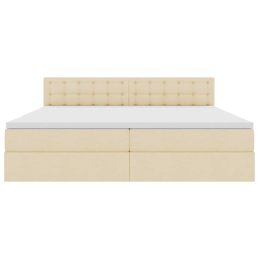 Opbergbed met LED met matras met LED Crème 200 x 200 cm Stof