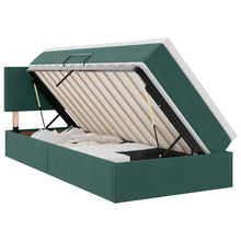 Opbergbed met LED met matras Donkergroen 90 x 190 cm Fluweel