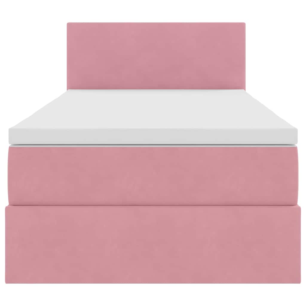 Opbergbed met LED met matras met LED Roze 90 x 190 cm Fluweel