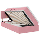 LED storage bed with mattress and LED Pink 90 x 200 cm Velvet