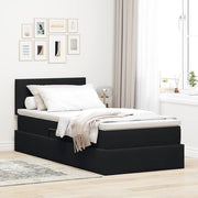 Opbergbed met LED 100x200 cm zwart fluweel