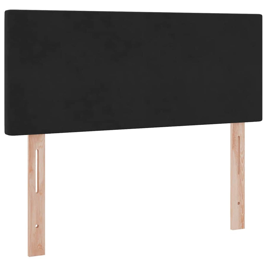 Bed met LED -striplichten met opslag Zwart 120 x 200 cm Fluweel