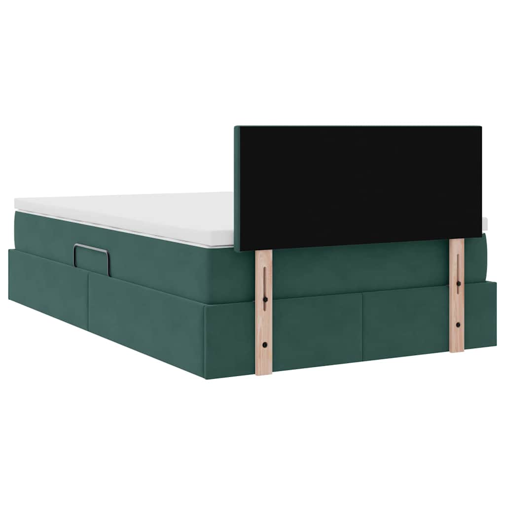 Bed met LED -striplichten Donkergroen 120 x 200 cm Fluweel