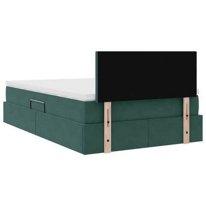 Bed met LED -striplichten Donkergroen 120 x 200 cm Fluweel