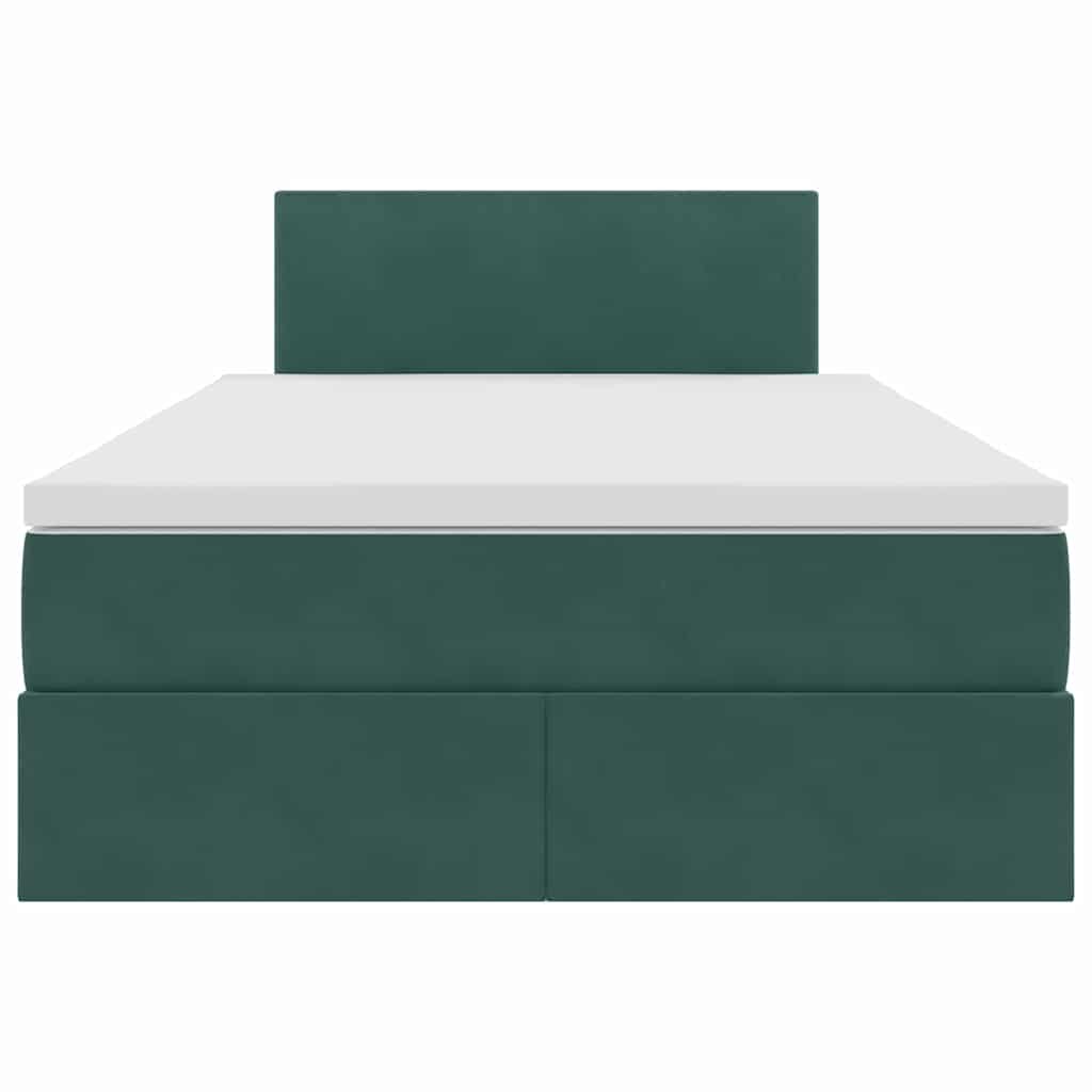 Bed met LED -striplichten Donkergroen 120 x 200 cm Fluweel
