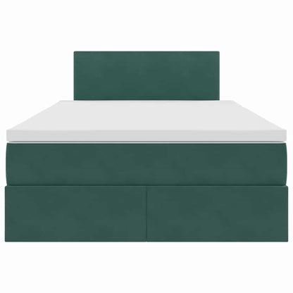 Bed met LED -striplichten Donkergroen 120 x 200 cm Fluweel