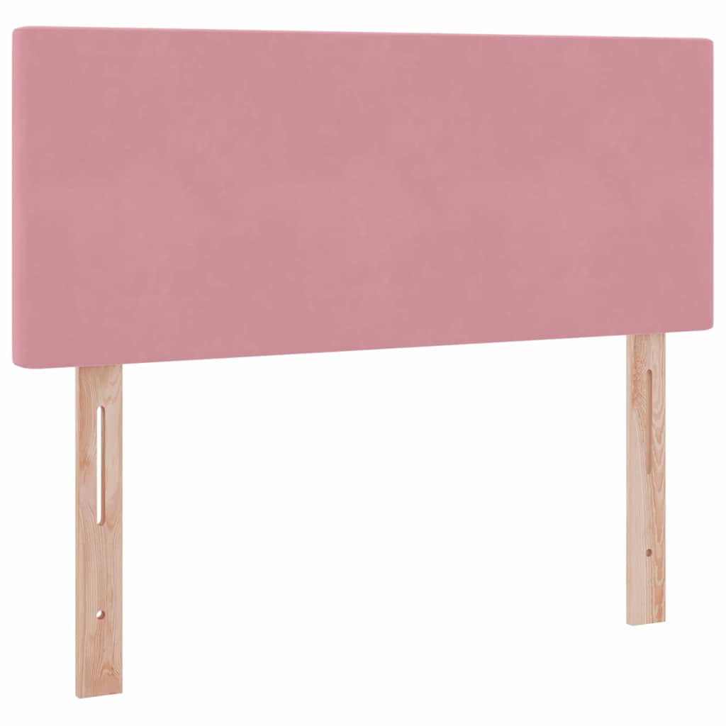 Bed met LED -striplichten met opslag Roze 120 x 200 cm Fluweel