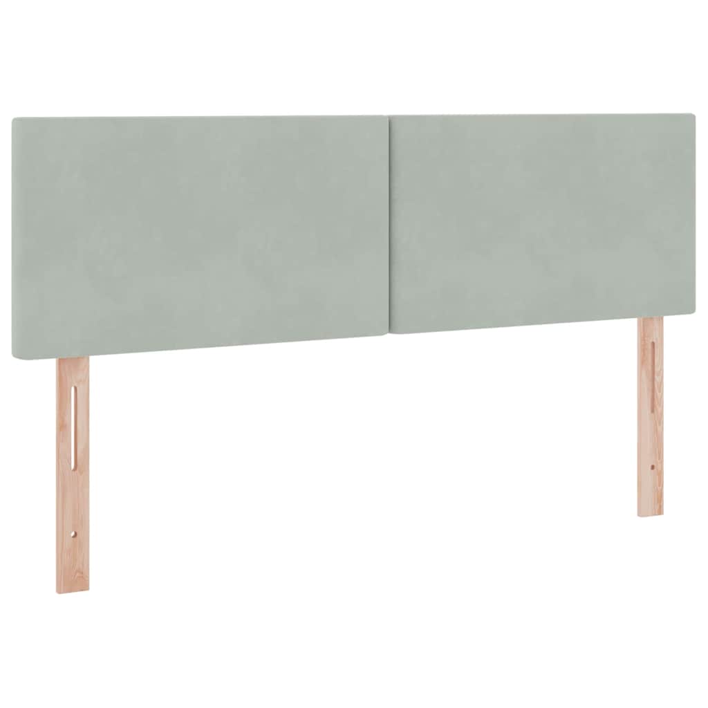 Bed met LED -striplichten Lichtgrijs 140 x 190 cm Fluweel