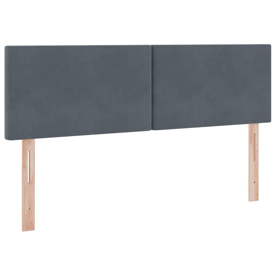 Bed met LED -striplichten Donkergrijs 140 x 190 cm Fluweel