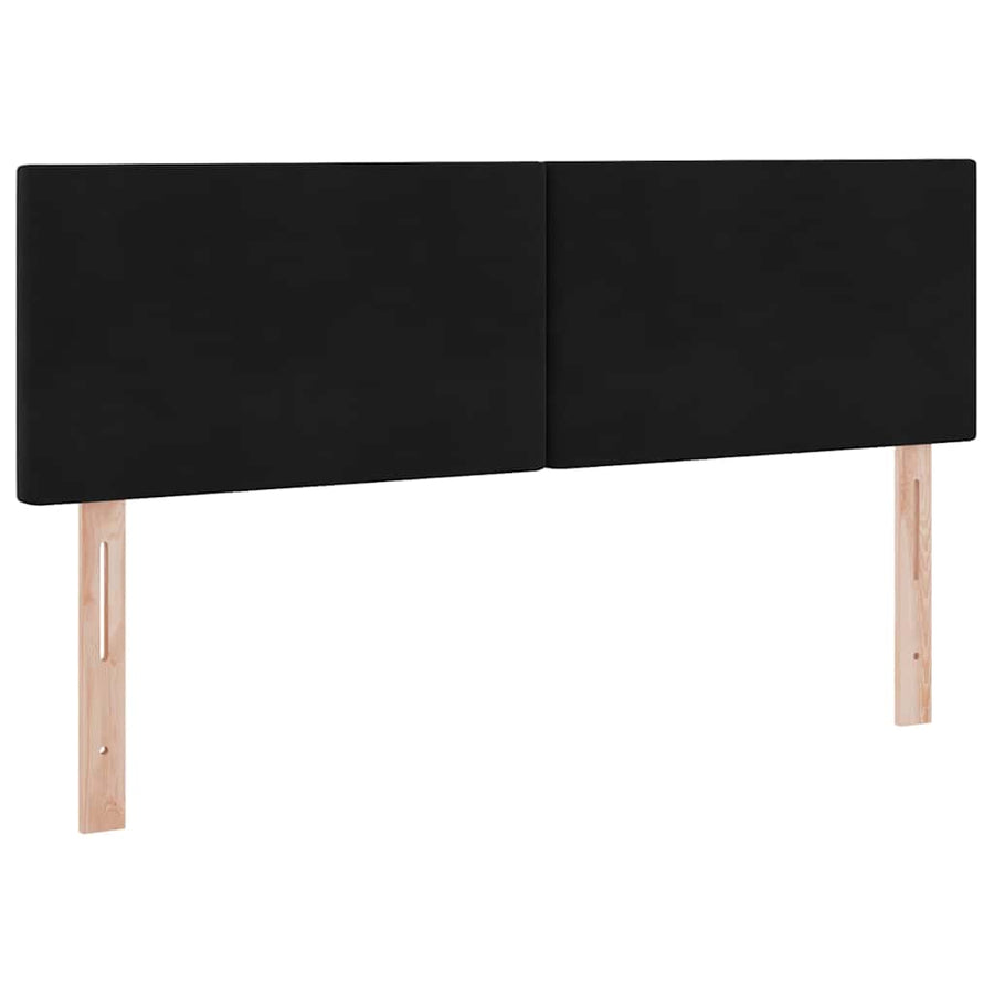 Bed met LED -striplichten met opslag Zwart 140 x 190 cm Fluweel