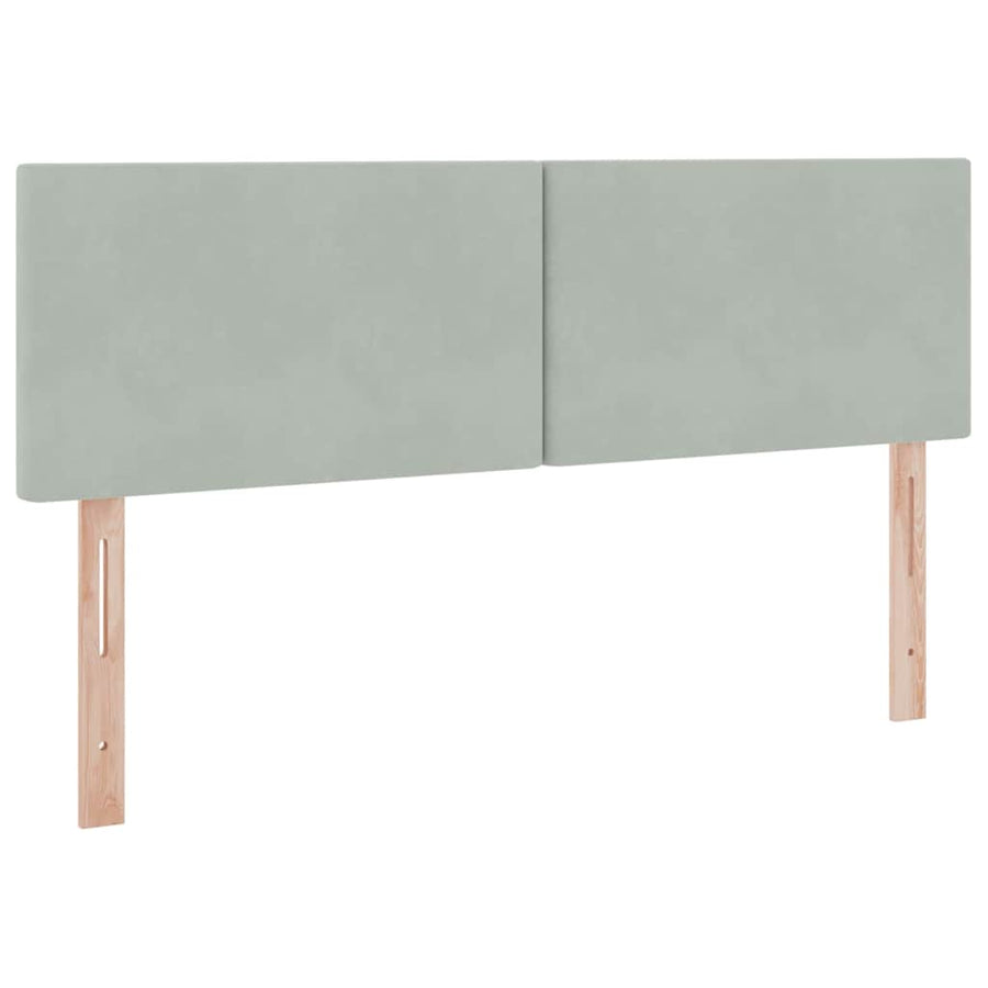 Bed met LED -striplichten Lichtgrijs 140 x 200 cm Fluweel