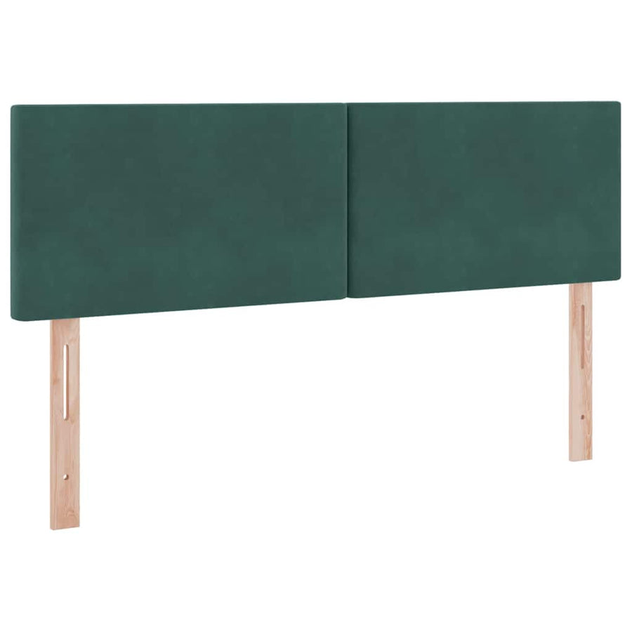 Bed met LED -striplichten Donkergroen 140 x 200 cm Fluweel