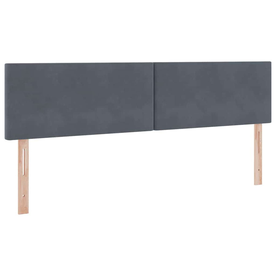 Bed met LED -striplichten Donkergrijs 180 x 200 cm Fluweel
