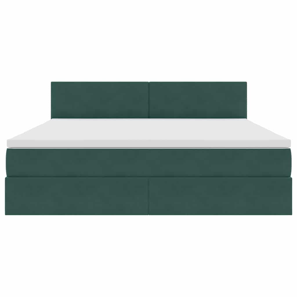 Bed met LED -striplichten Donkergroen 180 x 200 cm Fluweel