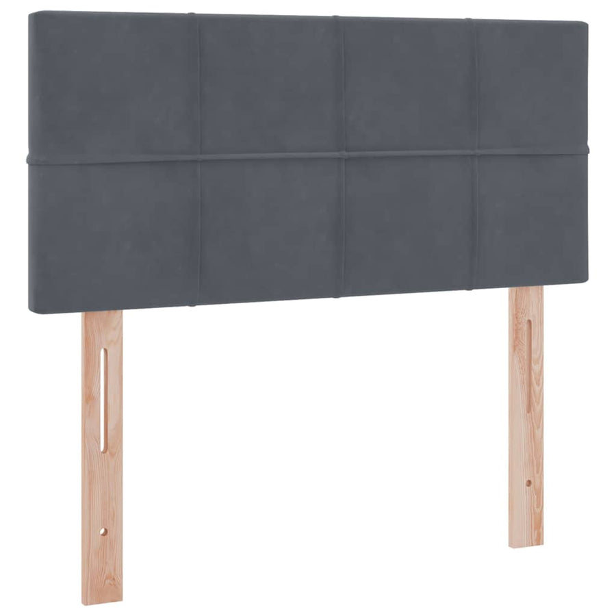 Opbergbed met LED met matras Donkergrijs 100 x 200 cm Fluweel