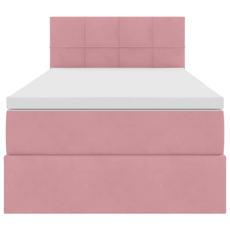 Opbergbed met LED met matras met LED Roze 100 x 200 cm Fluweel
