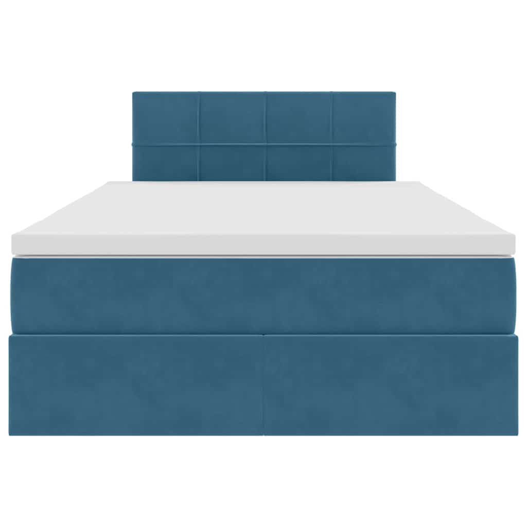 Opbergbed met LED met matras Blauw 120 x 190 cm Fluweel