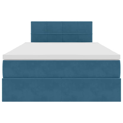 Opbergbed met LED met matras Blauw 120 x 190 cm Fluweel