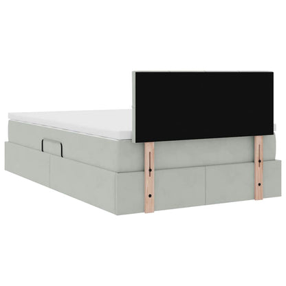 Bed met LED -striplichten Lichtgrijs 120 x 200 cm Fluweel