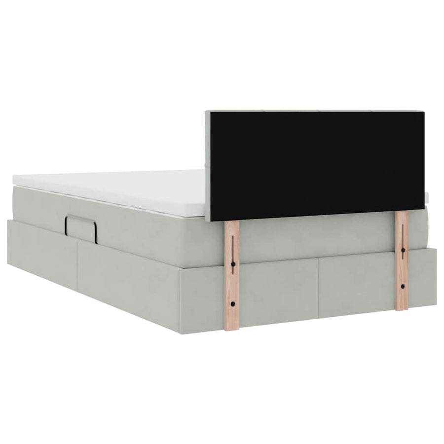 Bed met LED -striplichten Lichtgrijs 120 x 200 cm Fluweel