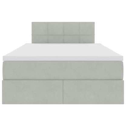 Bed met LED -striplichten Lichtgrijs 120 x 200 cm Fluweel