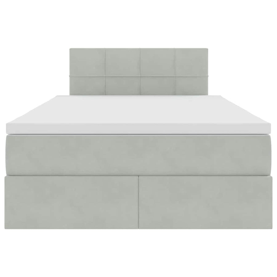 Bed met LED -striplichten Lichtgrijs 120 x 200 cm Fluweel