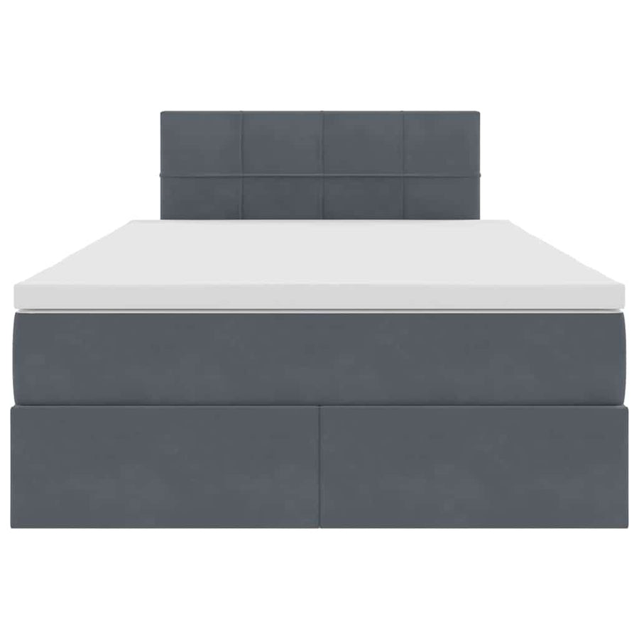 Bed met LED -striplichten Donkergrijs 120 x 200 cm Fluweel