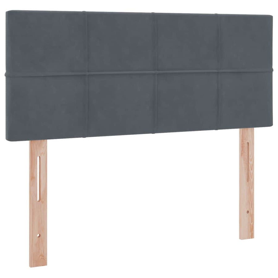 Bed met LED -striplichten Donkergrijs 120 x 200 cm Fluweel