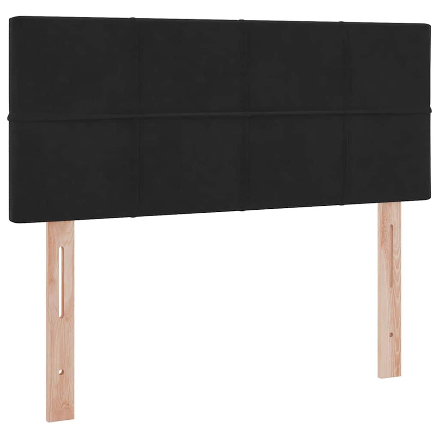 Bed met LED -striplichten met opslag Zwart 120 x 200 cm Fluweel