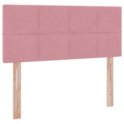 Bed met LED -striplichten met opslag Roze 120 x 200 cm Fluweel
