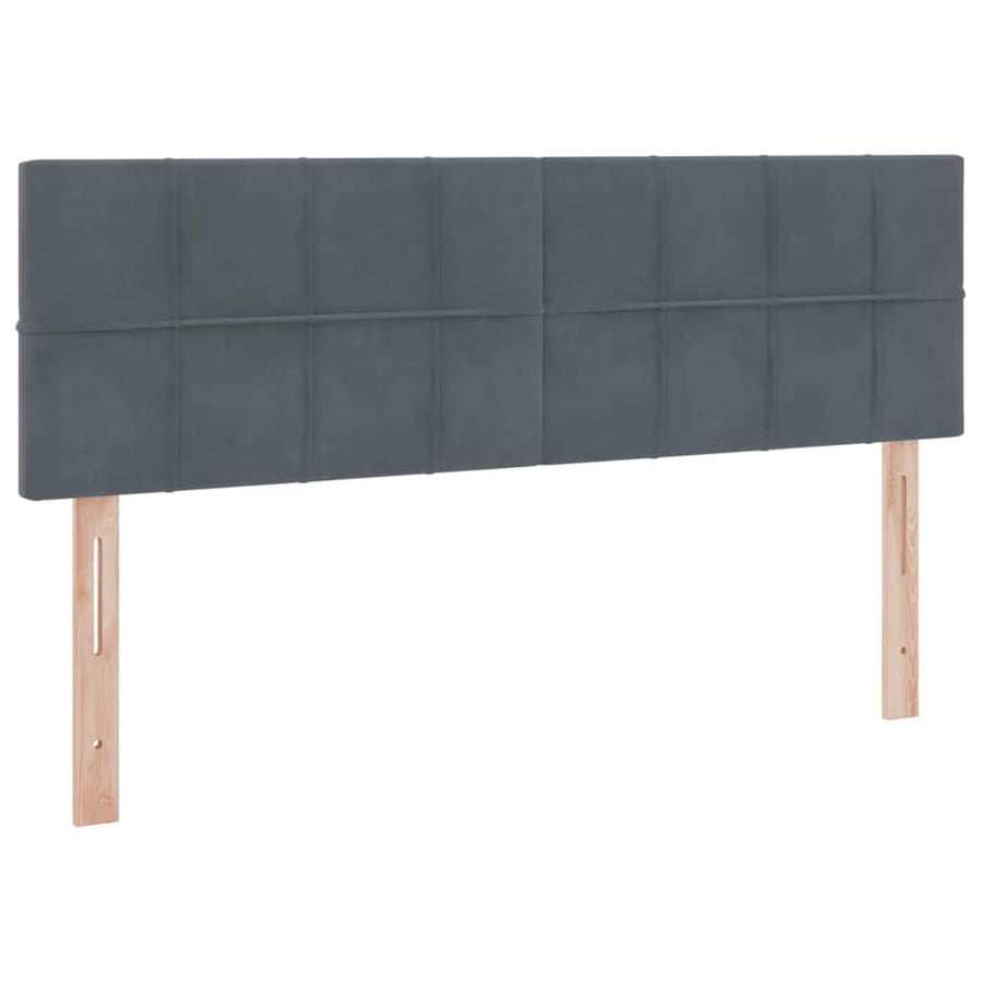 Bed met LED -striplichten Donkergrijs 140 x 190 cm Fluweel