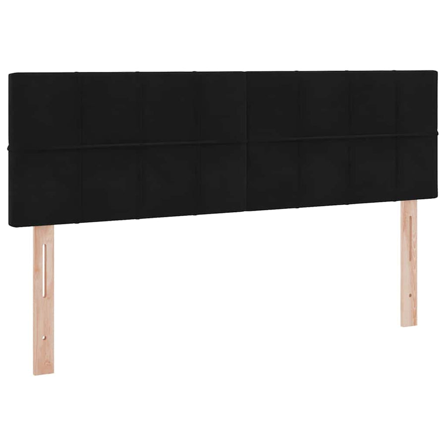 Bed met LED -striplichten met opslag Zwart 140 x 190 cm Fluweel