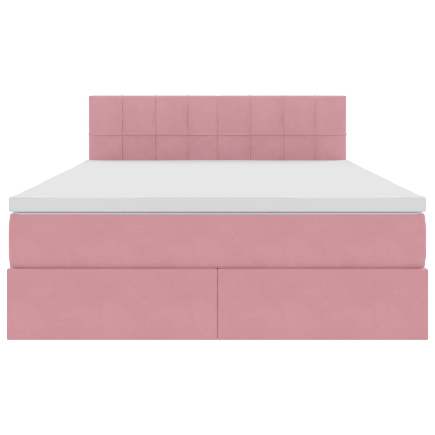 Opbergbed met LED met matras Roze 140 x 190 cm Fluweel
