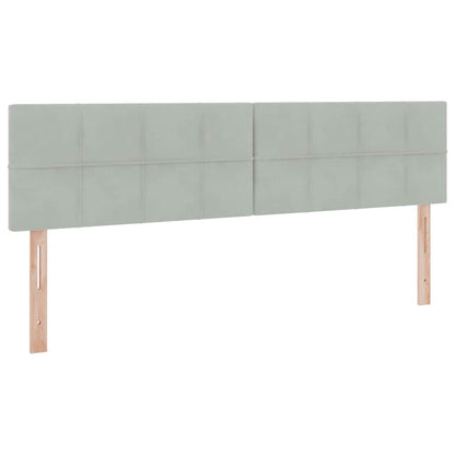 Bed met LED -striplichten Lichtgrijs 160 x 200 cm Fluweel