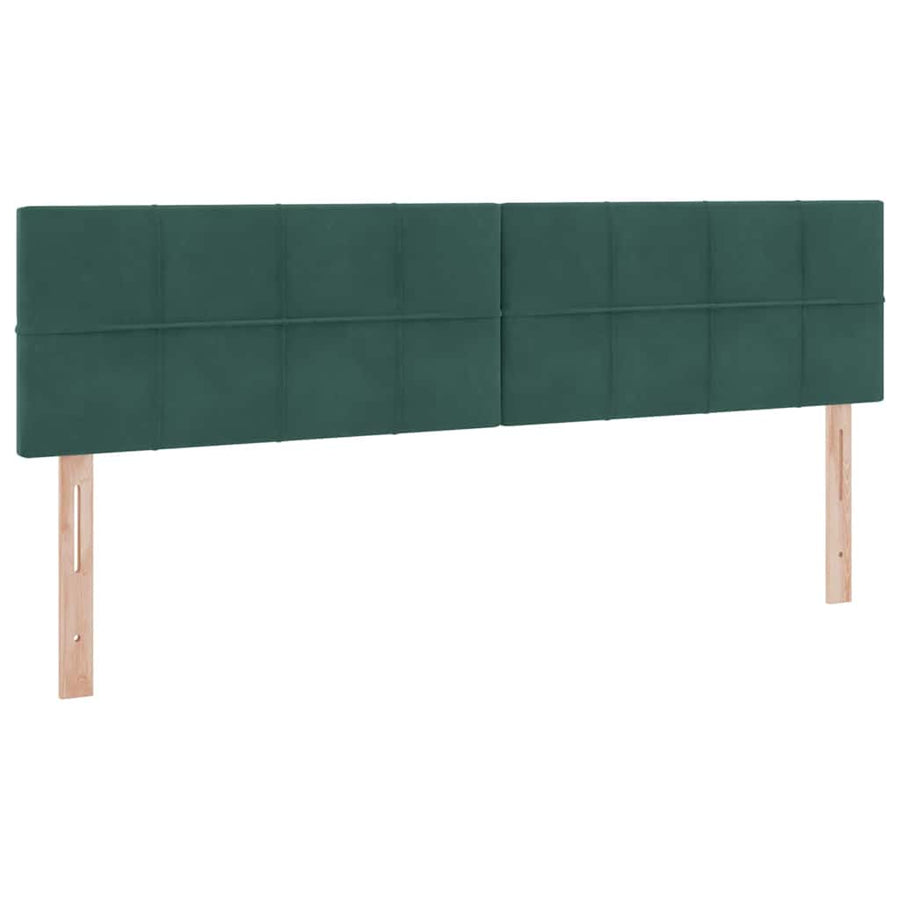 Bed met LED -striplichten Donkergroen 160 x 200 cm Fluweel