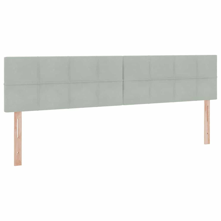 Bed met LED -striplichten Lichtgrijs 200 x 200 cm Fluweel