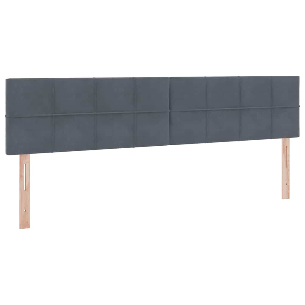 Bed met LED -striplichten Donkergrijs 200 x 200 cm Fluweel