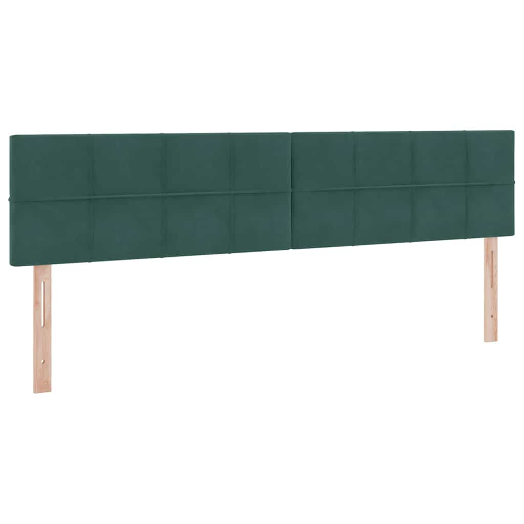 Opbergbed met LED met matras Donkergroen 200 x 200 cm Fluweel