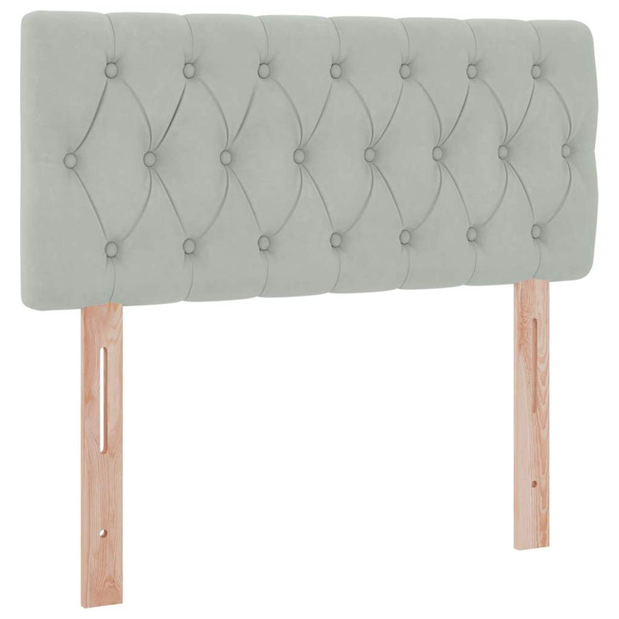 Opbergbed met LED met matras Lichtgrijs 90 x 190 cm Fluweel