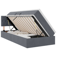 Opbergbed met LED met matras Donkergrijs 90 x 190 cm Fluweel