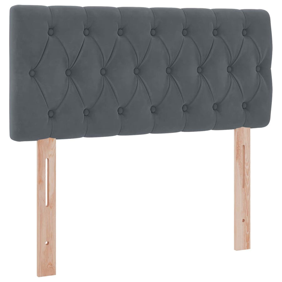 Opbergbed met LED met matras Donkergrijs 90 x 190 cm Fluweel