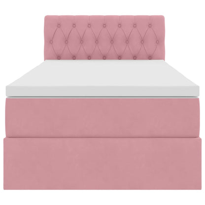 Opbergbed met LED met matras met LED Roze 100 x 200 cm Fluweel