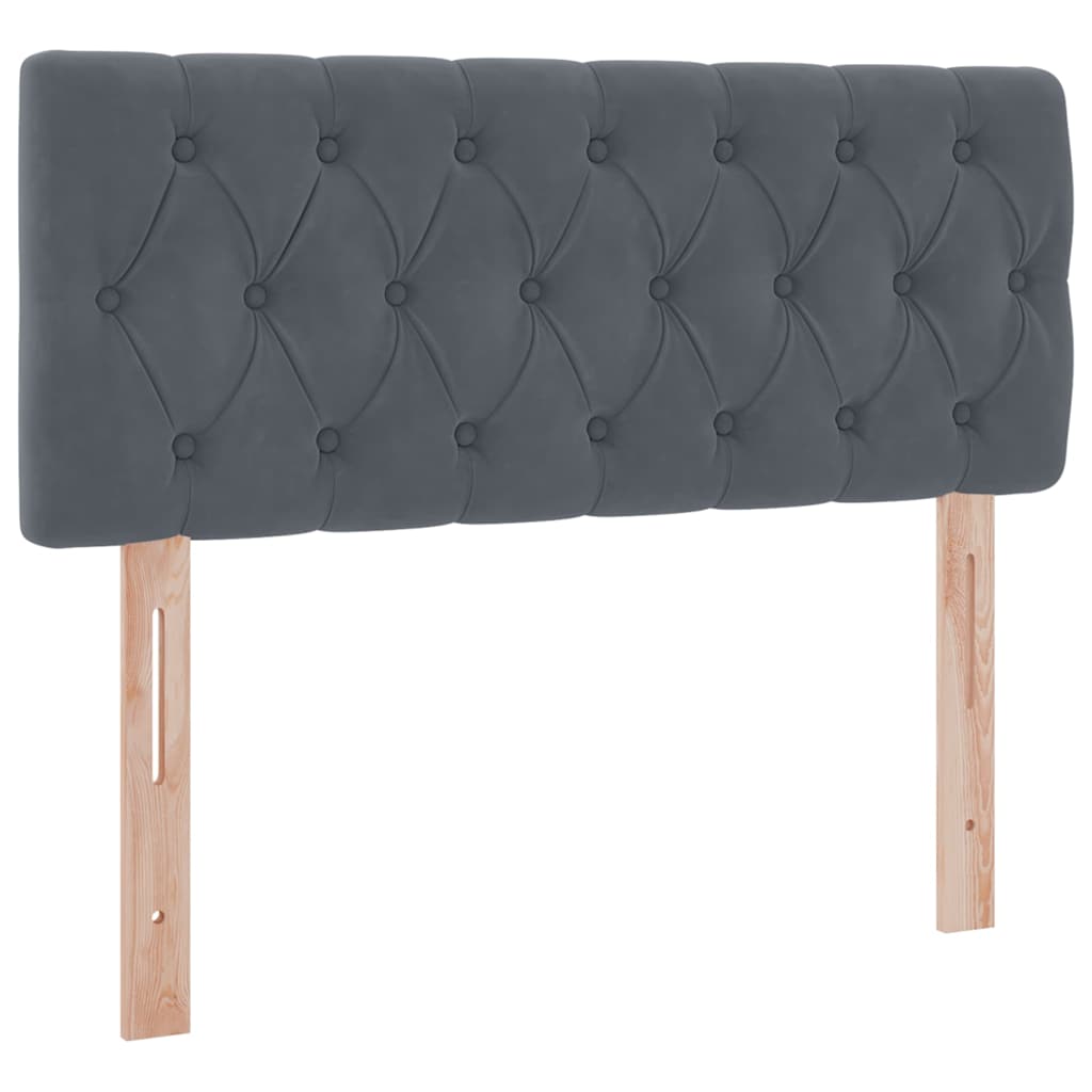 Opbergbed met LED met matras Donkergrijs 120 x 190 cm Fluweel