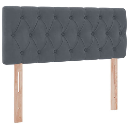 Opbergbed met LED met matras Donkergrijs 120 x 190 cm Fluweel