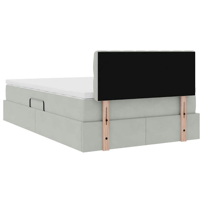 Bed met LED -striplichten Lichtgrijs 120 x 200 cm Fluweel