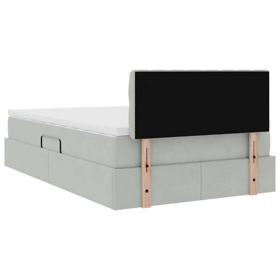 Bed met LED -striplichten Lichtgrijs 120 x 200 cm Fluweel