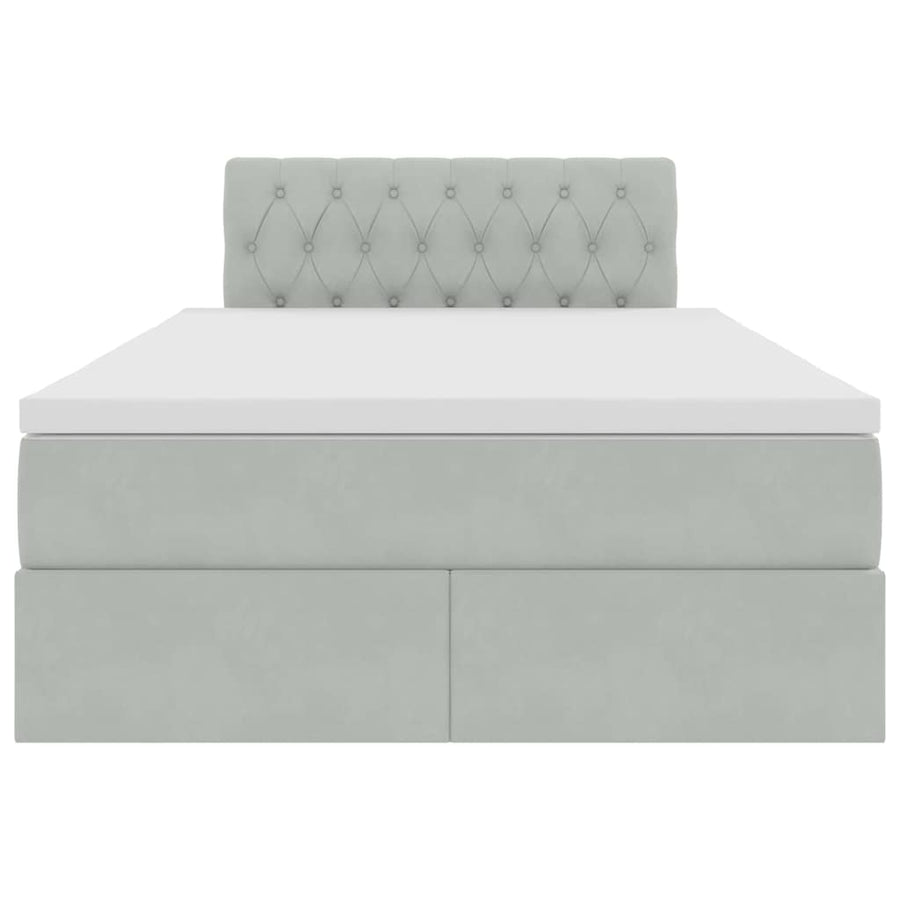 Bed met LED -striplichten Lichtgrijs 120 x 200 cm Fluweel