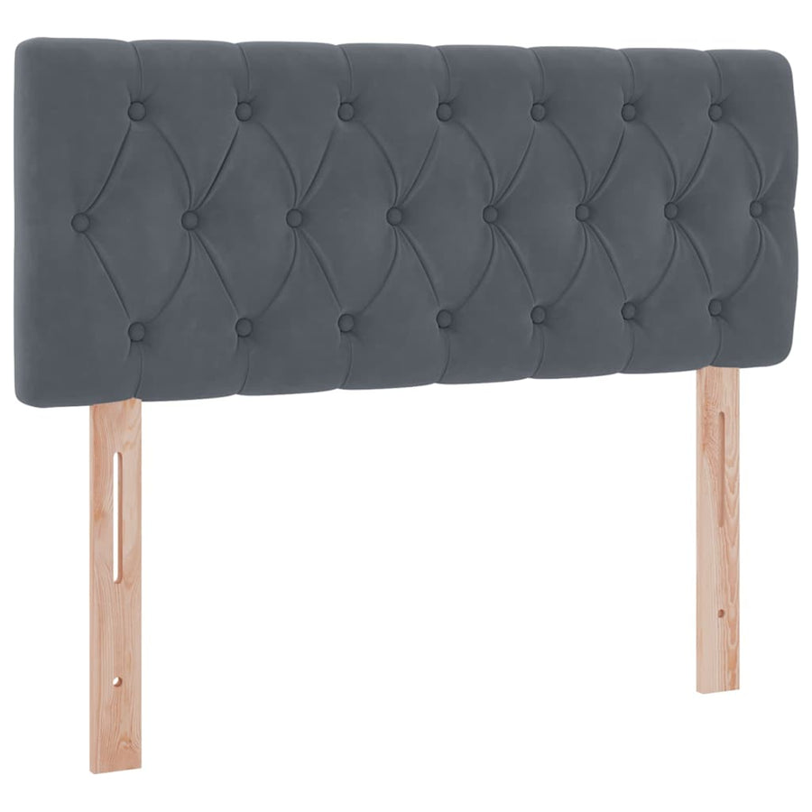 Bed met LED -striplichten Donkergrijs 120 x 200 cm Fluweel